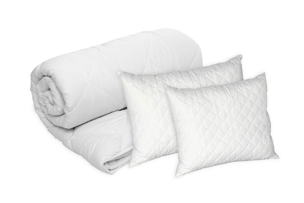 Set Alcam, 2 perne microfibra 50x70 cm si pilota matlasata 200x220 cm - imagine 6